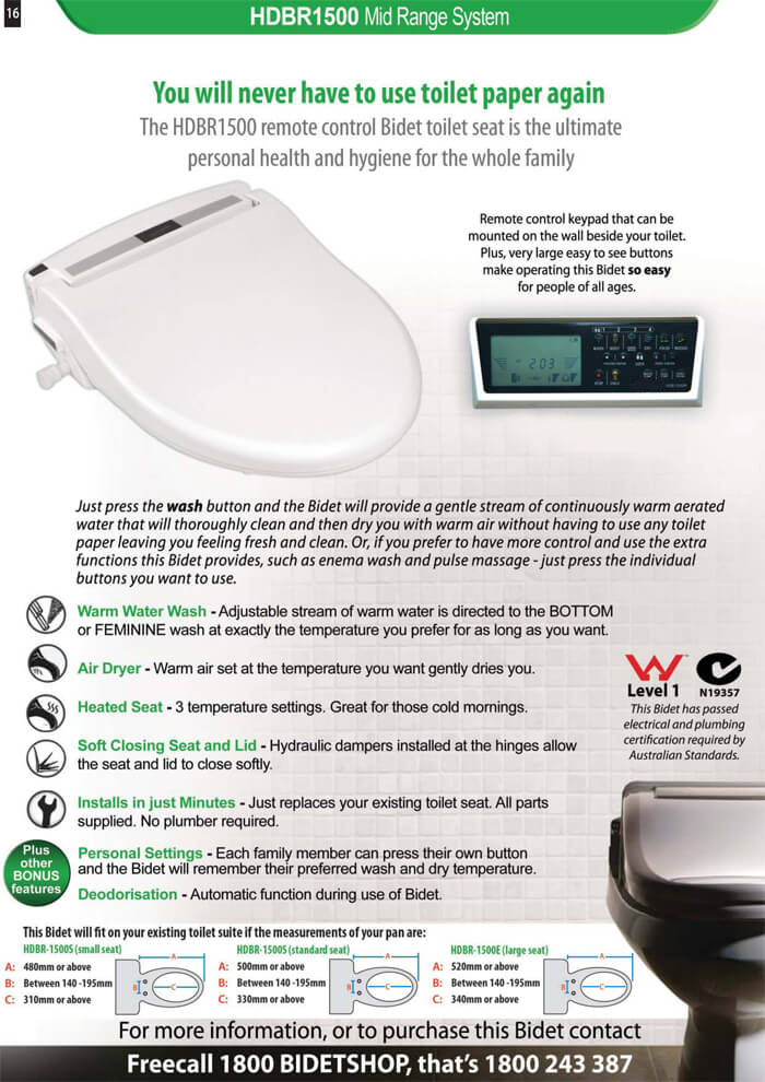 hyundai hdb 1500 bidet toilet seat